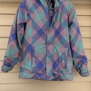 Burton Kids Plaid Ski/Snowboard Jacket - Blue, Pink, and Green